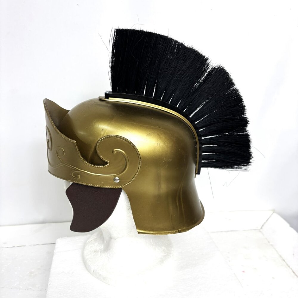 Roman Soldier Dark Gold with Blk Brush Helmet Hat New Without Tags
